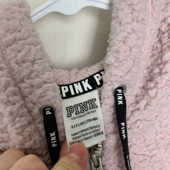 PINK VS Pink Sherpa Teddy Hooded Coat - Picture 4 of 5